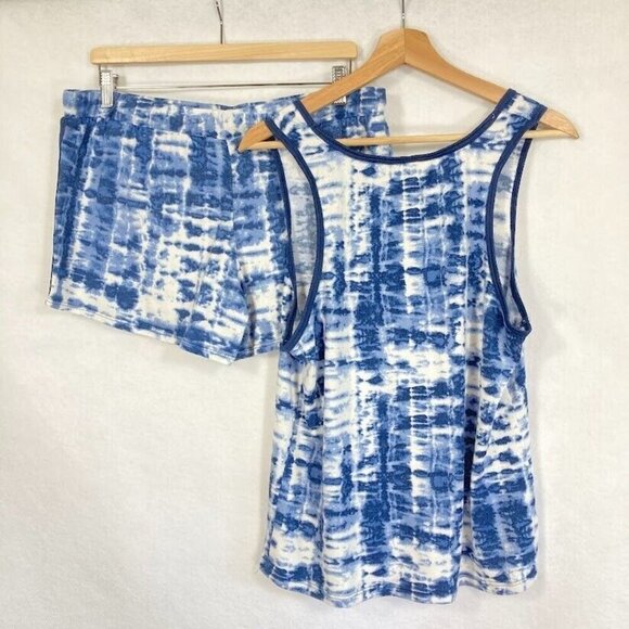 Lucky Brand Super Soft Tie Dye Print Tank And Shorts Lounge Pajama Set L - Picture 4 of 5